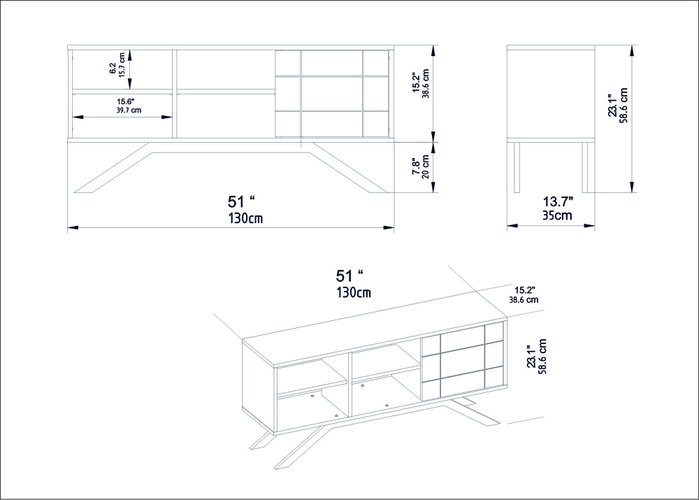 Hanah Home Soporte para TV Negro y Nogal